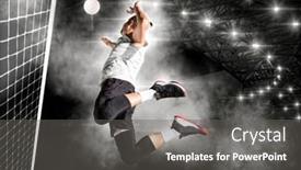  Presentation with sports volleyball - Theme enhanced with volleyball-player-players-in-action background and a gray colored foreground