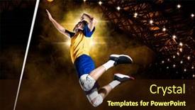  Presentation with sports volleyball - Beautiful slides featuring volleyball-player-players-in-action backdrop and a wine colored foreground