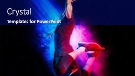  Presentation with sports volleyball - Beautiful slide deck featuring volleyball-player-players-in-action backdrop and a navy blue colored foreground