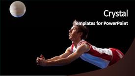  Presentation with volleyball - Slide set enhanced with volleyball player background and a black colored foreground