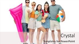  Presentation with beach volleyball - Audience pleasing presentation consisting of volleyball towel camera and air backdrop and a lemonade colored foreground