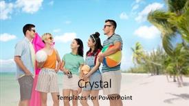  Presentation with travel friends - Amazing slides having volleyball towel camera and air backdrop and a coral colored foreground