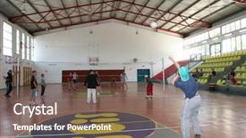  Presentation with volleyball - Cool new presentation theme with volleyball backdrop and a gray colored foreground