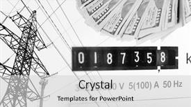  Presentation with electric meter - PPT theme with voltage tower lines electric meter background and a light gray colored foreground