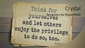  Presentation with philosopher - PPT theme with voltaire - french writer historian background and a coral colored foreground