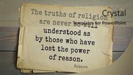  Presentation with truths - Presentation having voltaire - french writer historian background and a  colored foreground