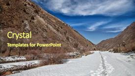  Presentation with trail - Amazing slide deck having volumetric landscape of mountains snowy backdrop and a  colored foreground