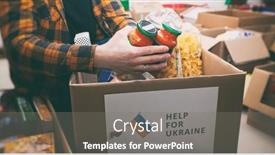  Presentation with volunteer - PPT layouts having volunteer-packing-the-bag background and a gray colored foreground