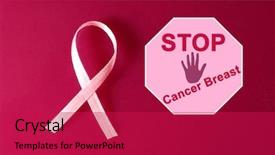  Presentation with breast cancer pills - Audience pleasing presentation theme consisting of volunteer poster - pink breast cancer ribbon backdrop and a  colored foreground