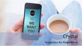  Presentation with volunteer - Audience pleasing presentation theme consisting of volunteer wanted - composite image of woman using backdrop and a  colored foreground