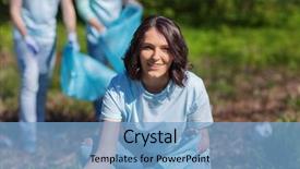  Presentation with charity - Audience pleasing slides consisting of voluntary - volunteering charity cleaning people backdrop and a light blue colored foreground