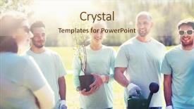  Presentation with ecology - Slide set featuring volunteering charity gardening people background and a  colored foreground