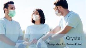  Presentation with virus disease - Presentation theme enhanced with volunteering-health-and-ecology-concept background and a light blue colored foreground