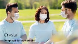  Presentation with virus disease - Slides having volunteering-health-and-ecology-concept background and a light blue colored foreground