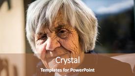  Presentation with elderly care - Presentation having volunteers needed - elderly people need care background and a coral colored foreground