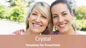  Presentation with breast cancer awareness - Presentation theme enhanced with volunteers participating in breast cancer background and a coral colored foreground