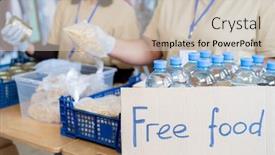  Presentation with free food - Amazing theme having volunteers-serving-free-food backdrop and a  colored foreground