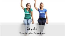  Presentation with women - Amazing presentation having volunteers sitting on a white backdrop and a light gray colored foreground