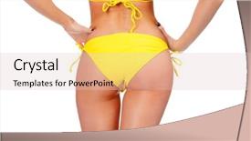  Presentation with blue white and yellow - Beautiful theme featuring voluptuous female backside in yellow backdrop and a lemonade colored foreground
