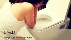  Presentation with vomiting - Slide set with vomit - beautiful adult woman vomiting background and a lemonade colored foreground