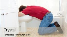  Presentation with vomiting - Presentation enhanced with vomit - man on his knees background and a soft green colored foreground