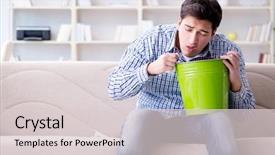  Presentation with vomiting - Amazing theme having vomit - man suffering from sick stomach backdrop and a lemonade colored foreground