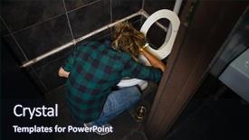  Presentation with vomiting - Amazing slides having vomit - man vomiting on toilet bowl backdrop and a wine colored foreground