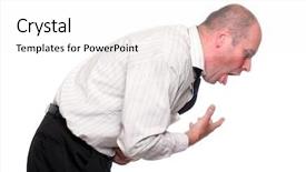  Presentation with vomiting - Beautiful presentation featuring vomit - vomiting businessman on white background backdrop and a white colored foreground