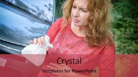  Presentation with sickness - Slide set featuring vomit - woman suffering from motion sickness background and a red colored foreground