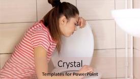  Presentation with vomiting - Audience pleasing presentation theme consisting of vomit - young vomiting woman near toilet backdrop and a coral colored foreground