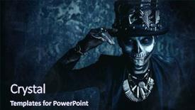  Presentation with top hat - Slides with voodoo - close-up portrait of a man background and a wine colored foreground