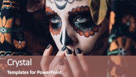  Presentation with day dead - Amazing slide set having voodoo - closeup portrait of calavera catrina backdrop and a coral colored foreground