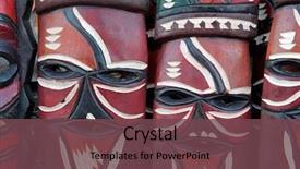  Presentation with masks - Presentation theme with voodoo - decorated hand made wooden masks background and a violet colored foreground