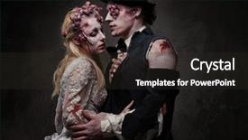  Presentation with zombie - Presentation enhanced with voodoo - dressed in wedding clothes romantic background and a dark gray colored foreground