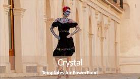  Presentation with sugar skull - Amazing presentation theme having voodoo - gorgeous hispanic brunette model poses backdrop and a coral colored foreground