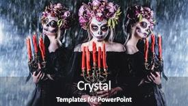  Presentation with horror movie - Audience pleasing PPT theme consisting of voodoo - halloween portrait of a girl backdrop and a black colored foreground