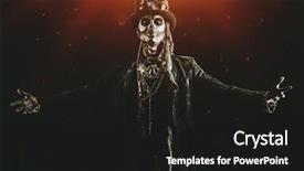  Presentation with top hat - Beautiful slide deck featuring voodoo - man with a skull makeup backdrop and a black colored foreground