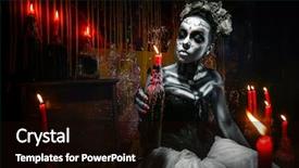  Presentation with candles - Amazing slide deck having voodoo - portrait of a dead girl backdrop and a black colored foreground