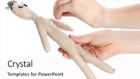  Presentation with doll - Beautiful slides featuring voodoo doll boy backdrop and a white colored foreground