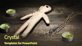  Presentation with doll - Slide set with voodoo doll boy background and a tawny brown colored foreground