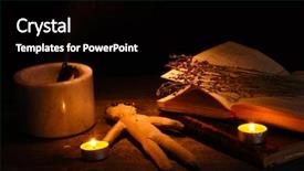  Presentation with doll - Slide deck with voodoo doll boy background and a black colored foreground