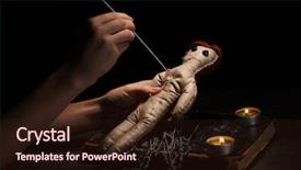  Presentation with needle - Presentation theme consisting of voodoo doll girl pierced background and a wine colored foreground