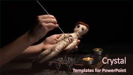  Presentation with needle - Slides featuring voodoo doll girl pierced background and a wine colored foreground