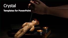  Presentation with doll - Slide deck enhanced with voodoo doll girl pierced background and a black colored foreground