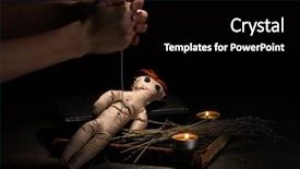  Presentation with needle - Amazing theme having voodoo doll girl pierced backdrop and a black colored foreground