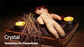  Presentation with doll - Colorful theme enhanced with voodoo doll girl backdrop and a tawny brown colored foreground