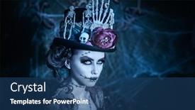  Presentation with old young - PPT layouts consisting of voodoo-doll-halloween-character-portrait background and a  colored foreground