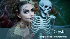  Presentation with gloomy - PPT theme featuring voodoo-magic-a-portrait background and a  colored foreground