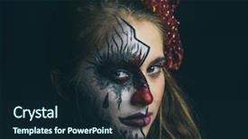  Presentation with makeup - PPT layouts with voodoo woman - portrait of a girl background and a wine colored foreground