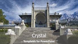  Presentation with facade - Slides featuring vorontsov palace in the town of alupka crimea ukraine southern facade background and a gray colored foreground